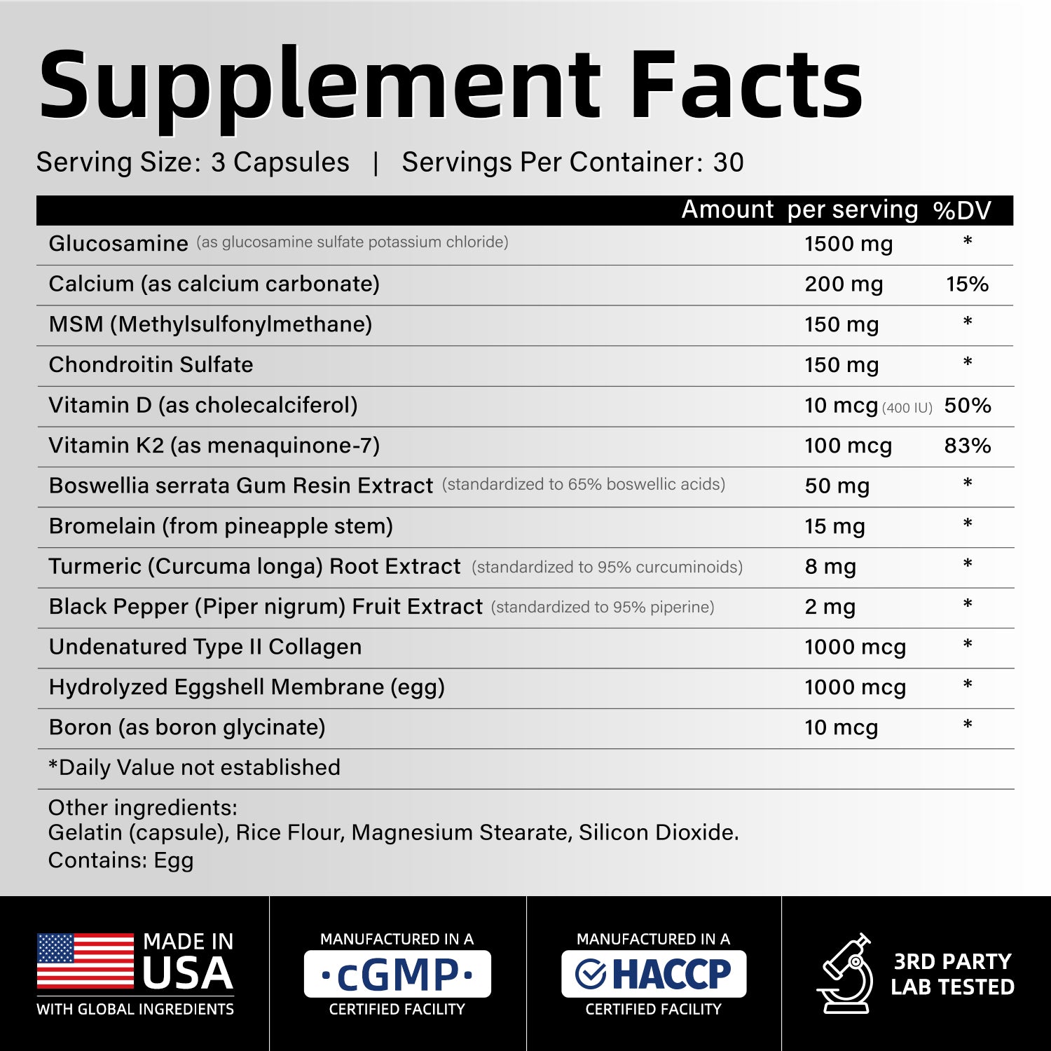 Glucosamine, Chondroitin & MSM